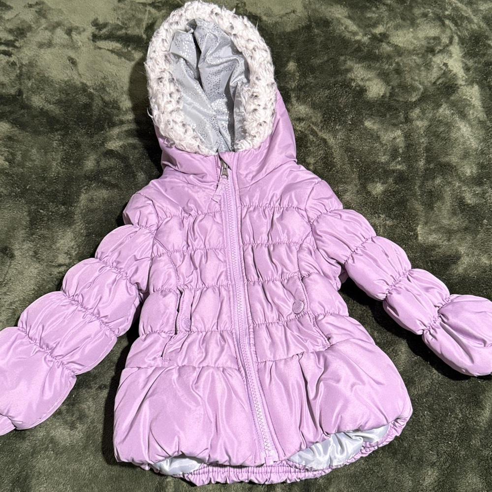 Chic Lilac Kids Puffer Coat